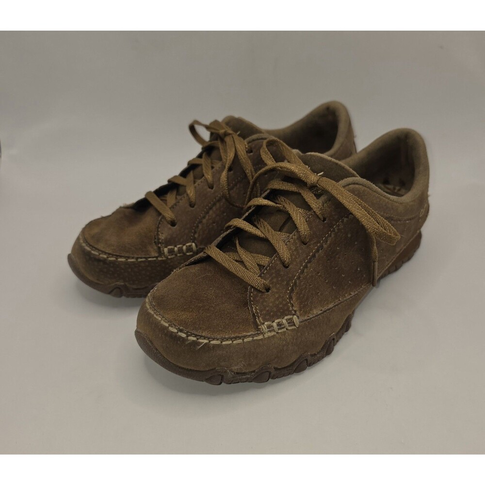 Skechers Relaxed Fit Bikers Curbed Suede Walking Sneakers Brown Womens 7 - Picture 2 of 9